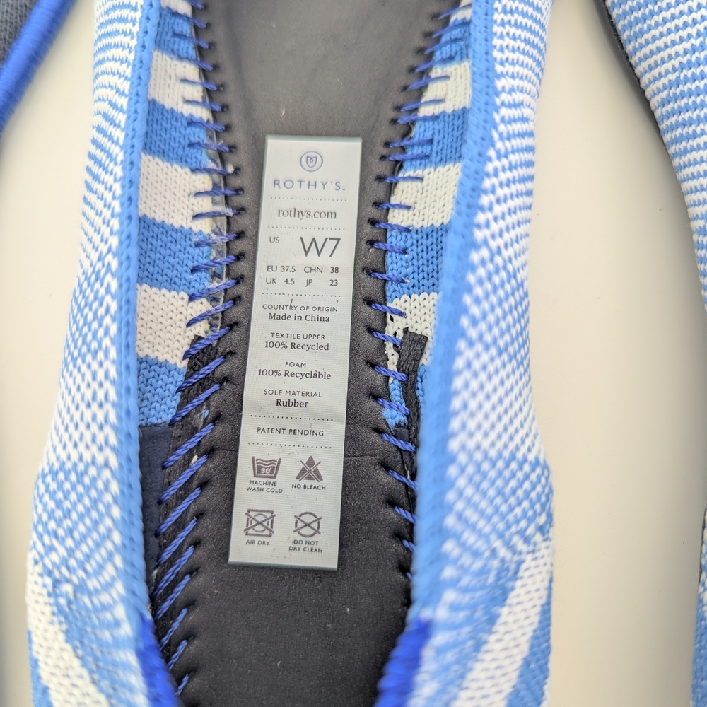 Rothy's Blue Striped Women's Shoes - Picture 10 of 12